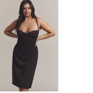 Anthropologie Maeve Sleeveless Corset Slim Knee-Length Dress size S brown NEW